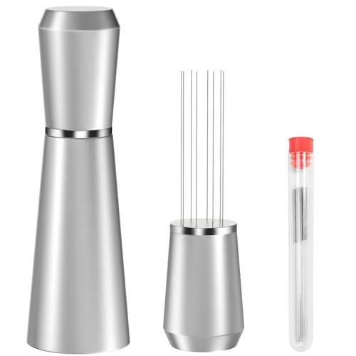 Jeymei WDT Espresso Distribution Tool, Silver Espresso Whisk with 8 Needles - color: Silver-A