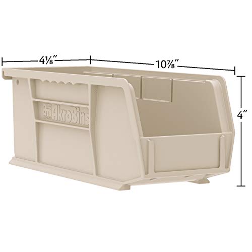 Akro-Mils 30224 AkroBins Plastic Storage Bins, 11"x 4"x 4", Red, 12-Pack - color: Red