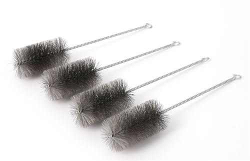 12 Inch Pipe Cleaning Brush Set with Stainless Steel Bristles, Steel Wire Tube Brush Kit for Auto Parts Polishing, Machining, Bottles, Tubes, Etc.（50mm-4pcs） - color: 4PCS, size: 2"(50MM)-4PCS