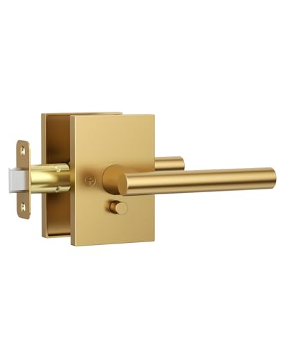 Amerdeco 10 Pack Champagne Bronze Privacy Interior Door Handles - color: Champagne Bronze
