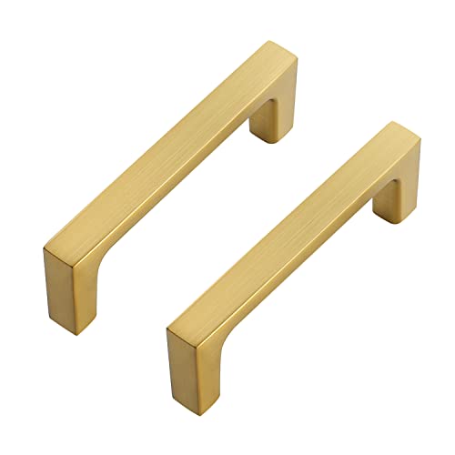 Ravinte Brushed Brass Solid Pulls Cabinet Handles 3 Inch 10 Pack - size: 3 Inch Hole Center