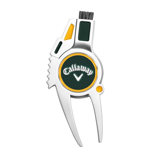 Callaway 4-in-1 Golf Divot Repair Tool - color: Green/Yellow