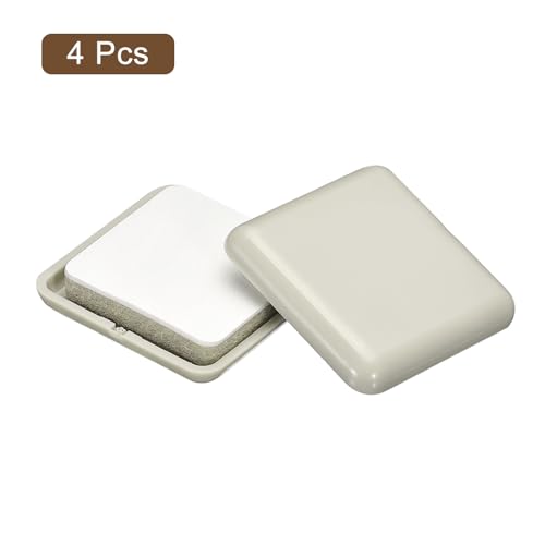 uxcell Furniture Sliders, 4Pcs 1 3/8" - Plastic Self-Adhesive Square Sliding Pads, Chair Glides for Carpeted Tile Vinyl Hardwood Floors (Grey) - size: 1 3/8"