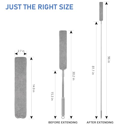 SetSail Dusters for Cleaning Retractable Gap Duster with Extension Pole