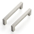 Ravinte Brushed Nickel Square Cabinet Handles & Pulls 4-1/2 Inch 10 Pack - size: 5 in (4-1/2 in Hole Center)