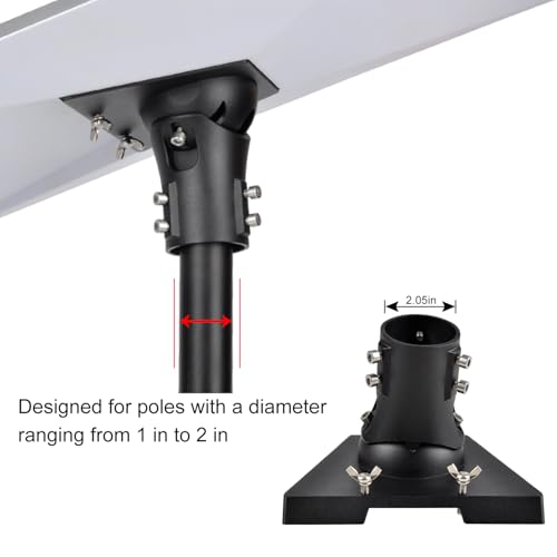 Adjustable Pipe Adapter for Starlink Gen 3/Standard 4/4X Dish,Black - color: Black