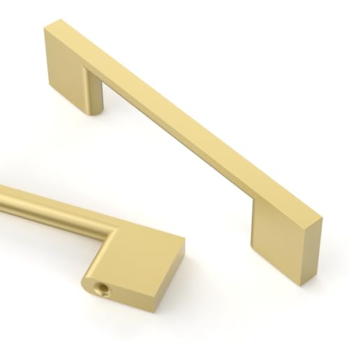 Asidrama 10 Pack 3.75 Inch(96mm) Brushed Gold Kitchen Cabinet Handles, Cabinet Pulls Kitchen Cabinet Hardware for Cupboard Drawer Pulls - color: Brushed Gold, size: 3.75" Hole Center(96mm), style: 10 Pack