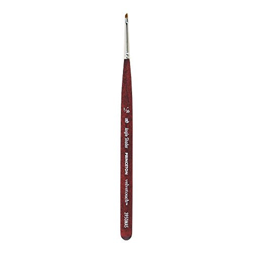 Princeton Velvetouch Mini Angle Brush, Synthetic, Short Handle, Size 1/16, 1 Count - size: Size 1/16