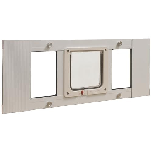 Ideal Pet Products Aluminum Sash Window Pet Door - size: 6-1/4" x 6-1/4" Cat Flap Size, style: Window Width: 27" - 32"