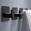 DELITON 4 Pack Adhesive Towel Hooks, Heavy Duty Stainless Steel No Drill - color: Black-102H