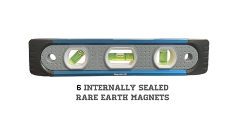 Swanson 9” Shock Resistant Aluminum Torpedo Level, Internal Magnets, TL009M - size: 9" (Pack of 1), style: Magnetic Shock-Resistant Torpedo Level