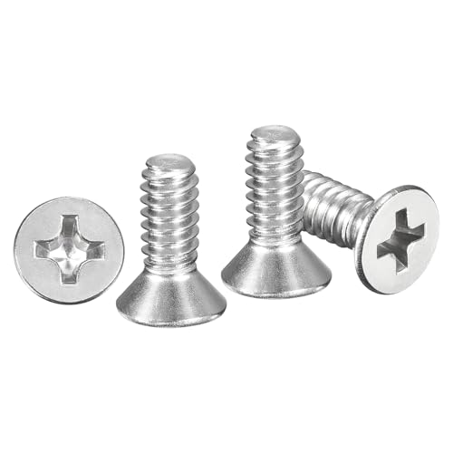 METALLIXITY #10-24x1/2 Phillips Flat Head Bolts 304 Silver 30Pcs - color: Silver, size: #10-24x1/2"