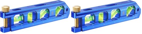 WORKPRO 6.3 Inch Magnetic Torpedo Level, Bubble Level Tool, Aluminium Alloy (Pack of 2) - size: 6.3inches (Pack of 2)