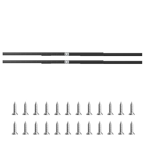 VEVOR Undermount Heavy Duty Drawer Slides, 16 24 32 40 Inch 260 lb Load Capacity Full Extension Ball Bearing Under Stair Cabinet Rails, Bottom Stair Cabinet Glides Track Runners(40inch, Black) - size: 40 Inch