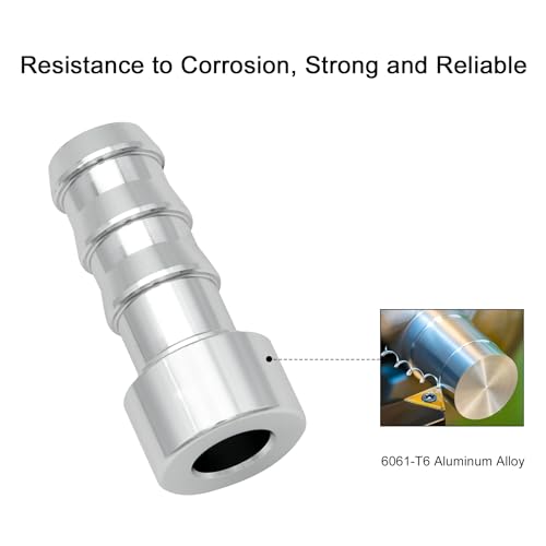 EVIL ENERGY 5/8" Weld On Hose Barb Tail Nipple On Bung Fitting Adapter Natural Aluminum 2PCS - size: 5/8 barb