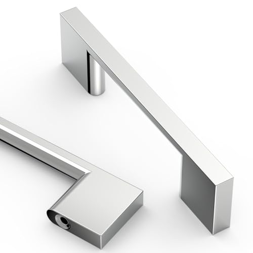 Asidrama 10 Pack 3 Inch(76mm) Polished Chrome Kitchen Cabinet Handles, Cabinet Pulls Kitchen Cabinet Hardware for Cupboard Drawer Pulls - color: Polished Chrome, size: 3" Hole Center(76mm), style: 10 Pack