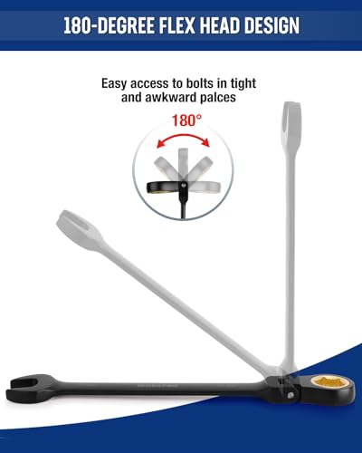 WORKPRO 8-piece Ratcheting Combination Wrench Set, Metric & Anti-Slip Tooth - size: Metric, style: Anti-Slip Tooth