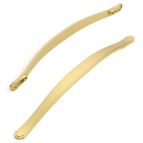 Amerdeco 10 Pack Brushed Gold Cabinet Pulls 7.5 Inch(192mm) Hole Center Drawer Pulls Cabinet Hardware Kitchen Cabinet Handles for Bathroom ZH0068 - color: Brushed Gold, size: 7.5"/192MM Hole Center