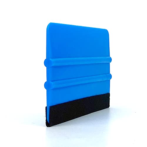 CCyanzi 4inch Vinyl Squeegee Tool Window Film Squeegee Decal Scraper Sign-Making Graphic Wallpaper Application, Felt Edge Protection Prevents Scratches - 10Piece Blue - color: Blue