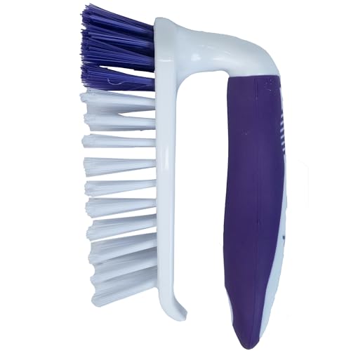 Fabuloso Compact Scrub Brush with Handle, White and Purple, 5.5 Inch - size: Scrub Brush w/ Handle
