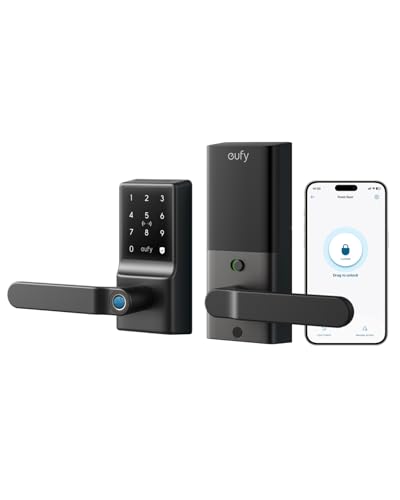 eufy Security Smart Lock C33, Keypad Door Lock with Handle, Built-in Wi-Fi - color: Black
