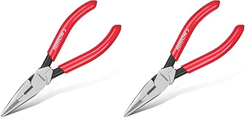 ARROW 6" High Leverage Needle Nose Pliers with Side Cutters, Long Nose Pliers for Gripping, Wire Bending, Cutting (Pack of 2) - size: 6 INCH (Pack of 2)