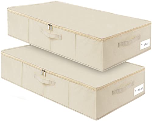 punemi 6 inch Tall Sturdy Under Bed Wedding Dress Storage Box, 2Pack, Beige - color: Beige, size: 2 Pack-6.7 inch Tall-Structured
