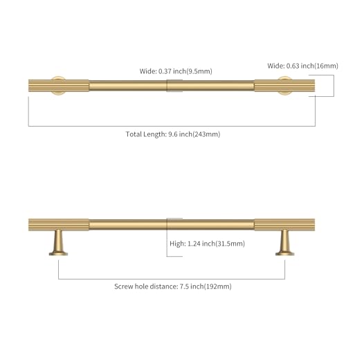 Asidrama 10 Pack 7.5 inch Champagne Bronze Kitchen Cabinet Handles - color: Champagne Bronze, size: 7.5" Hole Center