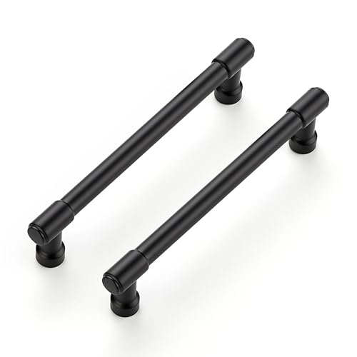 Ravinte Matte Black Kitchen Pulls Cabinet Handles 5 Inch 5 Pack - color: Matte Black, size: 5 Inches Hole Center