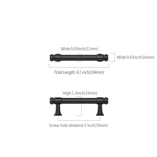 9BUILD 10 Pack 3 Inch Matte Black Cabinet Handles,Kitchen Hardware - color: Matte Black, size: 3"/76MM Hole Center