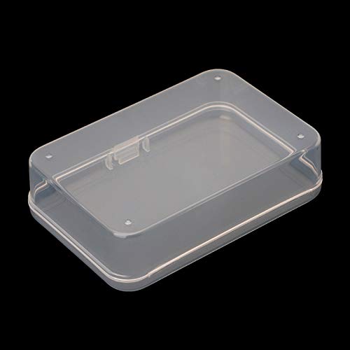 AKOAK Clear Polypropylene Rectangle Mini Storage Containers Box with Hinged Lid for Accessories,Crafts,Learning Supplies,Screws,Drills,Battery,Pack of 4 (3.26" x 2.12" x 0.7") - size: 3.26" x 2.12" x 0.7"