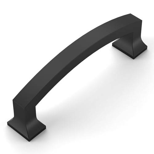 Amerdeco 10 Pack Matte Black 3.75 Inch(96mm) Hole Centers Kitchen Cabinet Pulls Cabinet Hardware Kitchen Handles for Cabinets Cupboard Handles Drawer Pulls ZH0009 - color: Matte Black, size: 3.75" hole center