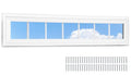 NeatiEase Vinyl Transom Window, 12" x 48" Fixed Glass Household Windows with Grids and Dual-pane Tempered Glass for House, Shed, Doors, Garage, Chicken Coop, Basement (White) - size: 12"x48"