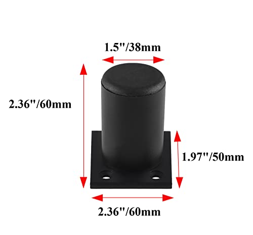 4-Pack Adjustable Aluminum Alloy Furniture Legs 2.36" Height Black - color: Black, size: 2.36 Inch