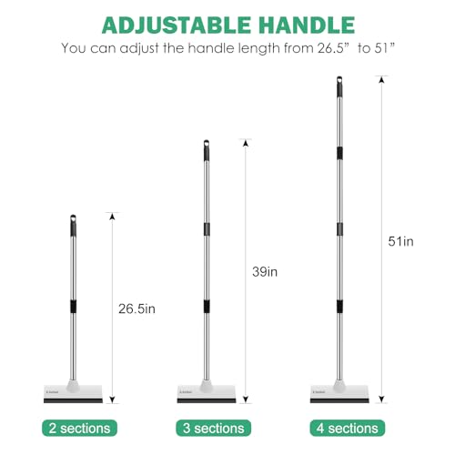SetSail Floor Scrub Brush, 51-Inch Adjustable Long Handle Brush,Black White - color: Black White, size: 10in