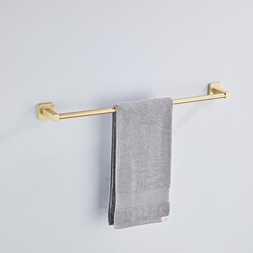 Brusehd Light Gold Bathroom Hardware Set 4 Pieces,Bathroom Accessories Set Stainless Steel Wall Mounted, Hand Towel Bar, Towel Ring, Robe Towel Hooks,Toilet Paper Holder,Towel Bar Set, 23.6 Inch… - color: Brusehd Light Gold-4pcs, size: 23.6Inch