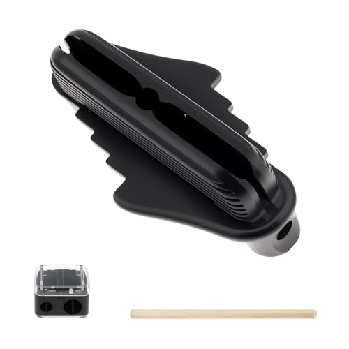 Center Scriber, Multifunction Magnetic Center Finder Tool, Woodworking Offset Marking Gauge for Carpentry with Hexagonal Pencil, Pencil Sharpener, Magnetic Scriber (Black) - color: Black