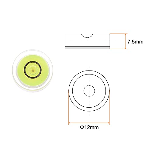 HARFINGTON 3pcs Round Bubble Level 12x7.5mm Mini Circular Bullseye Spirit Levels for Leveling Camera Tripod Telescope Workshop Turntable Pictures Frame, Lime - color: Lime (Black Circle), size: 12x7.5mm