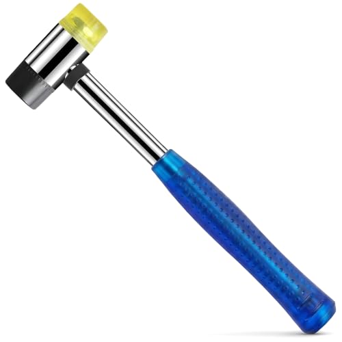 Small Blue Rubber Mallet Hammer 25mm, Double Faced Non Marring Head - color: Blue