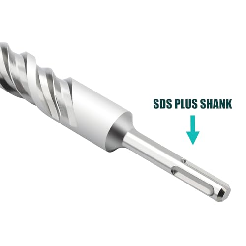 2 Pcs 1"x 12.2"(25x310mm) SDS Plus Rotary Hammer Bit for Concrete - size: 1 in x 12.2 in (25 x 310mm)