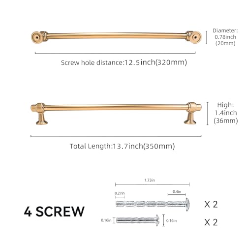 10 Pack 12-3/5 inch(320mm) Champagne Bronze Kitchen Cabinet Handles Cabinet Pulls Gold Drawer Pulls Cabinet Hardware Handles - color: Champagne Bronze, size: 12-3/5" Hole Center（320mm）
