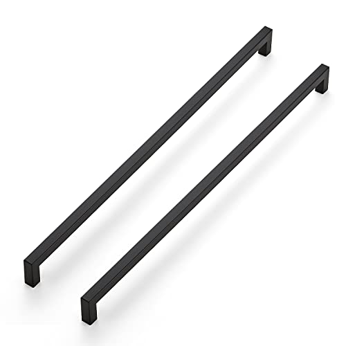Ravinte Matte Black Cabinet Handles Square Pulls 18 Inch 3 Pack - size: 18-1/2 Inch (18 Inch Hole Center)