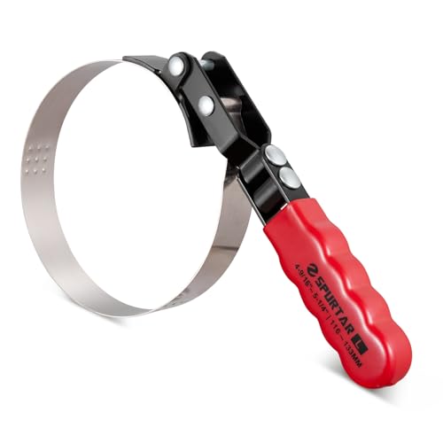 Spurtar Large Oil Filter Wrench Adjustable Swivel Oil Filter Removal Tool - size: Large: 4-9/16" - 5-1/4"