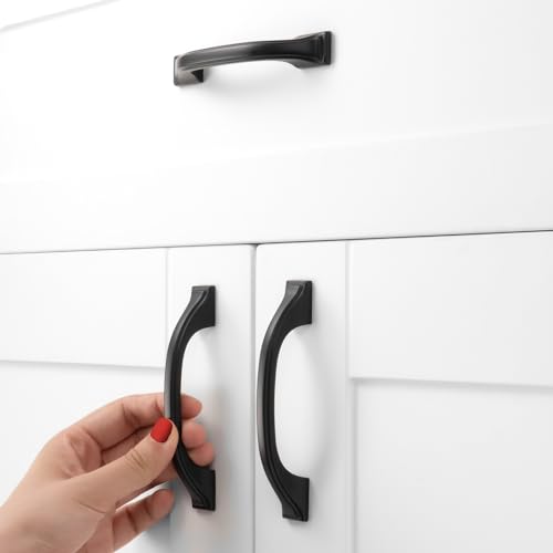 30 Pack Matte Black Cabinet Pulls 3 Inch Solid Drawer Pulls 8222 - color: Matte Black, size: 3 Inches, style: 30 Pack Arch Pull