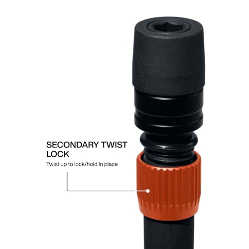Klein Tools 31089 12-Inch Dual-Lock Extension, 1/4-Inch Hex Shank Impact Bit Holder, Quick-Release Locking Mechanism with Secondary Twist Lock, Compatible with Impact Drivers and Drills - size: 12-Inch