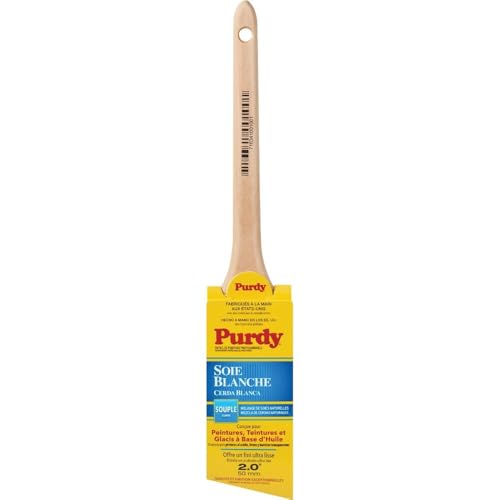 Purdy 144024420 White Bristle Adjutant Paint Brush, 2 in. - size: 2 inch, style: Angular Adjuant
