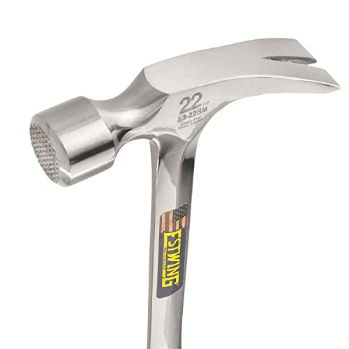 ESTWING Framing Hammer, 22oz Long Handle Straight Rip, Milled Face, E3-22SM - size: 22 oz, style: Milled Face