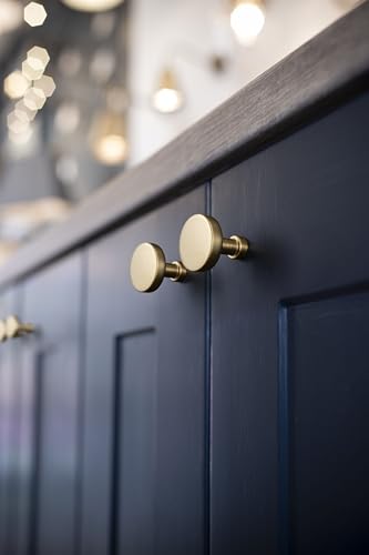 Goo-Ki 6 Pack Large Cabinet Knobs Champagne Bronze Drawer Knobs Zinc Alloy Kitchen Hardware - 1.5 x 1.5 Inches Single Hole/Screw Bar Cabinet Pulls Dresser Handles - color: Champagne Bronze, size: 1.5 Inches