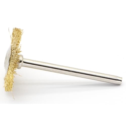 20PCS T-Shaped Brass Wire Brushes - Metal Rust Removal, Cleaning, and Polishing - 22mm Diameter, 1/8″ (3mm) Shaft - Removes Burrs and Oxide Layer - Handles Rough Surfaces - Rotary Tool Accessories - style: Brass Wire Brush T-shaped 3*22mm 20PCS