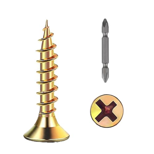 Wensilon # 4X3/4 (550PCS) Flat Head Color zinc Wood Screw 3X20, Quick Metal self Tapping Flat Head - color: Yellow, size: #4x3/4"